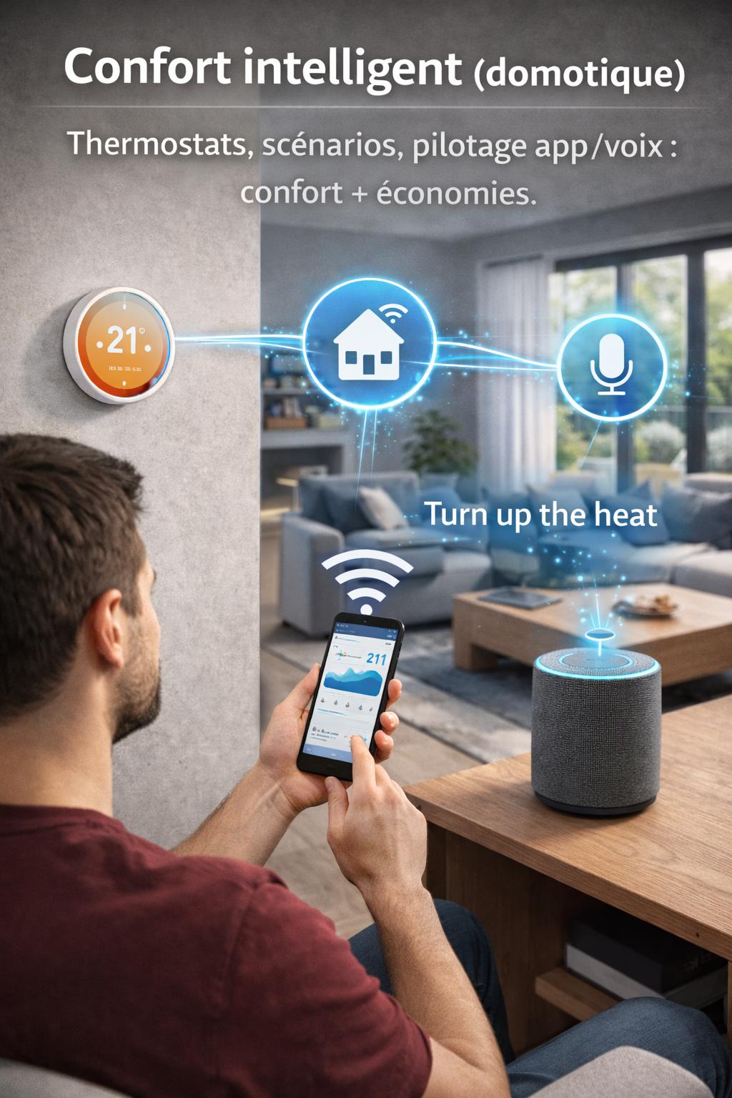 Confort intelligent — maison moderne et pilotage